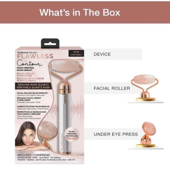 Finishing Touch Vibrating Facial Roller & Massager –NEW w/ BONUS Gua Sha Tool - Picture 3 of 13